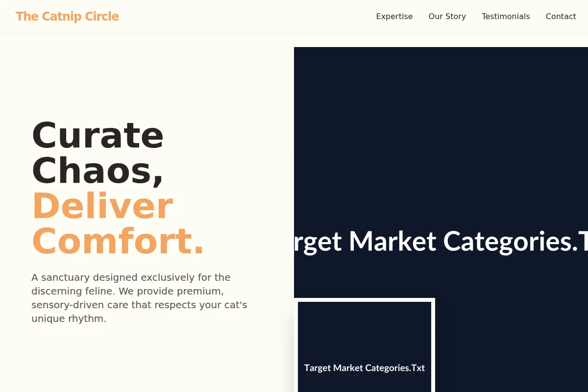 Feline Target Market Categories.Txt