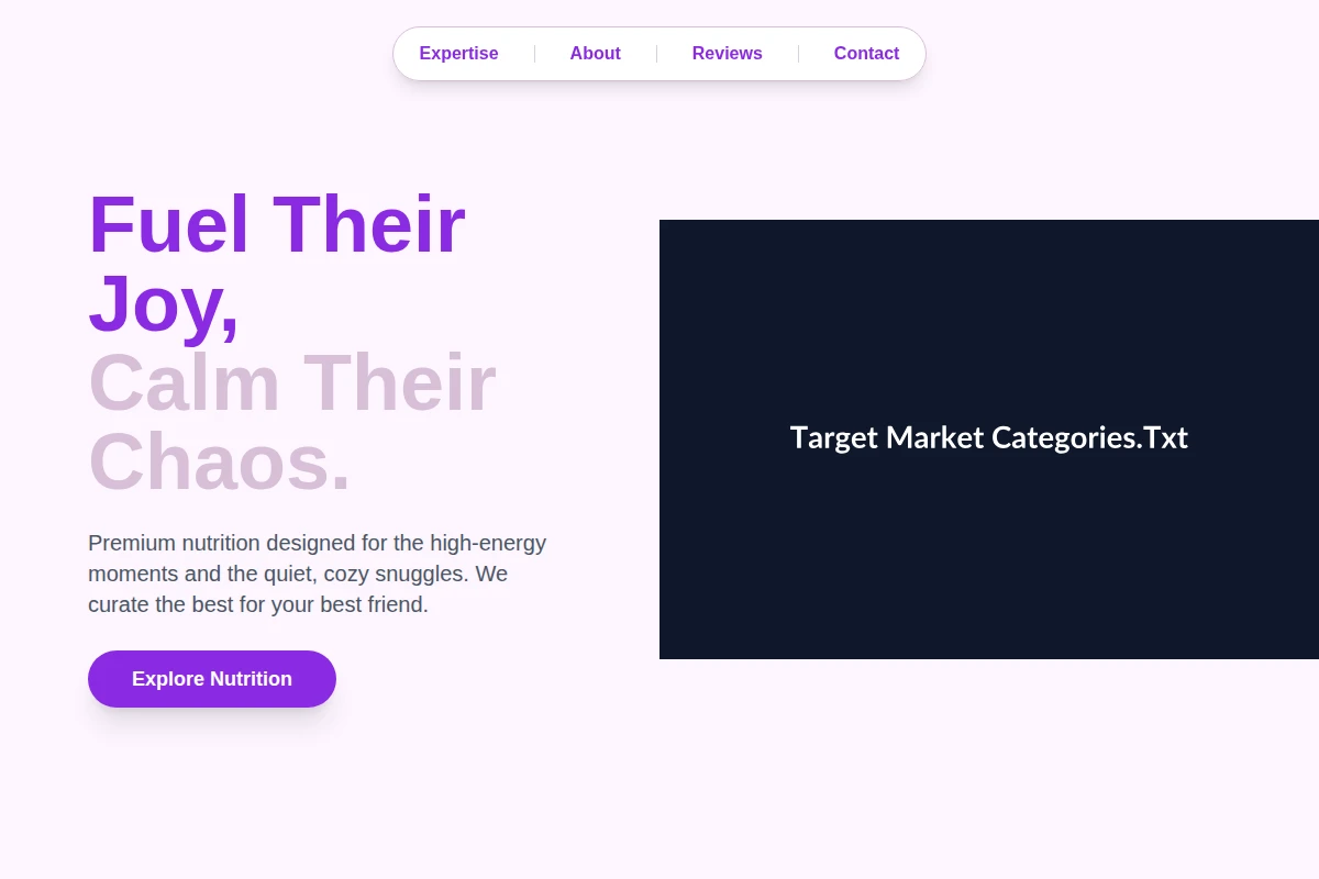 Kibble Target Market Categories.Txt
