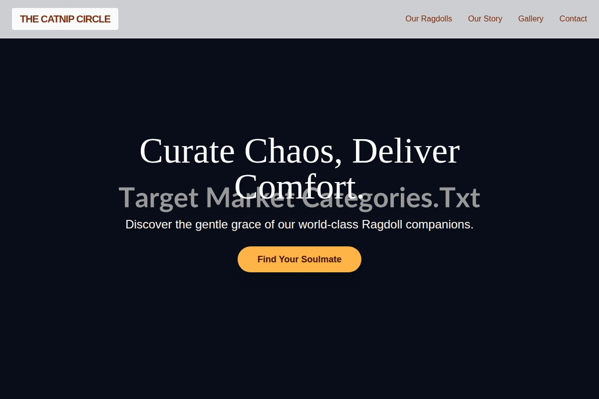 Ragdoll Target Market Categories.Txt