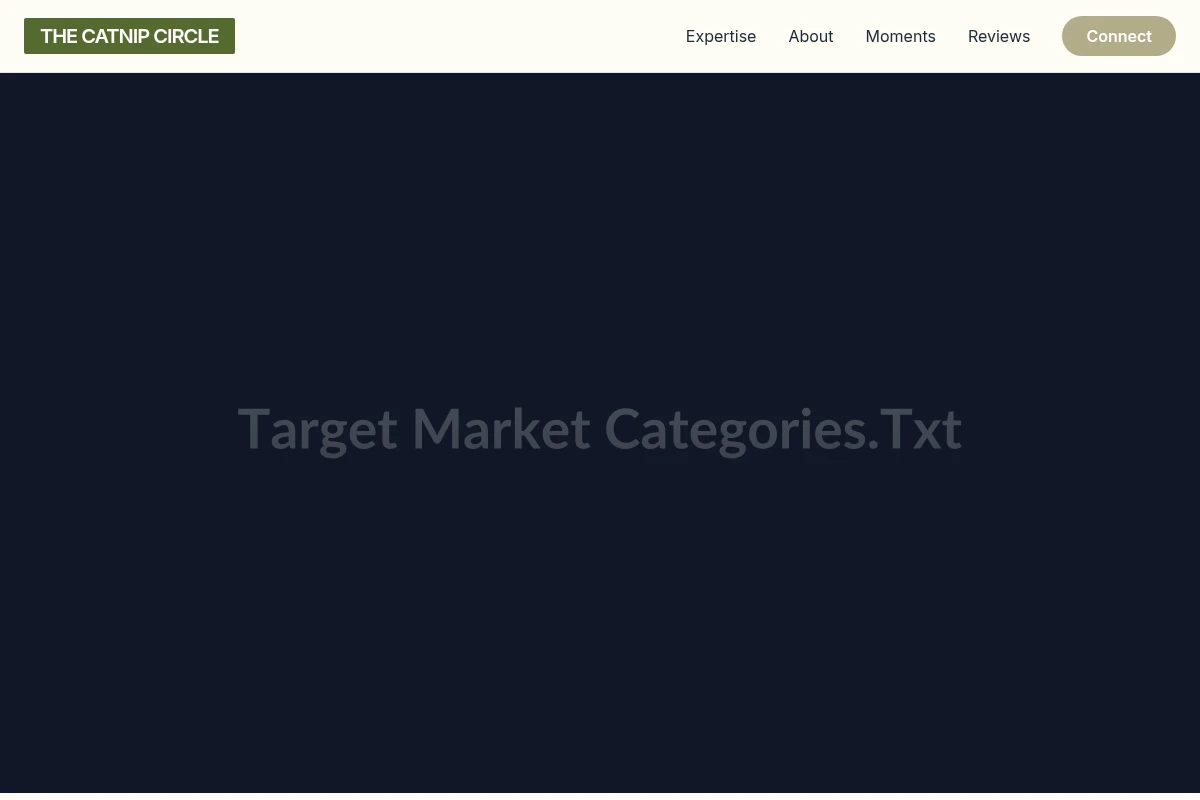Tortie Target Market Categories.Txt