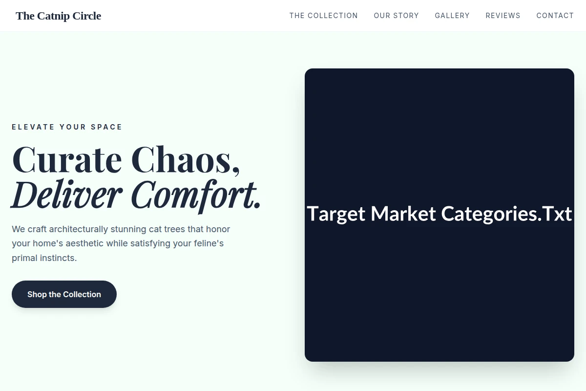 Cat-Tree Target Market Categories.Txt